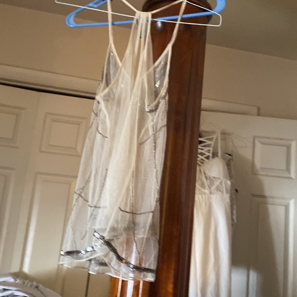 Small see through blouse embellished silver overtones - Picture 7 of 8